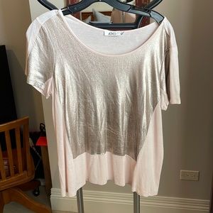 Light pink Aiko metallic T-shirt